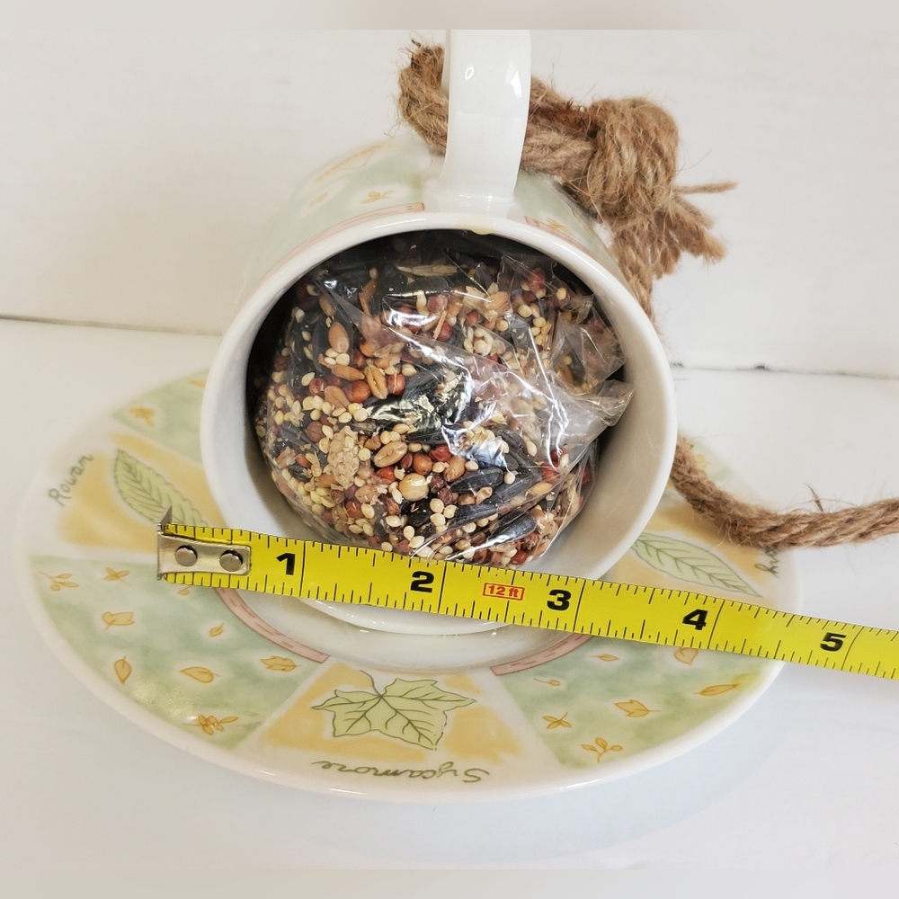 Teacup Bird Feeder Garden Outdoor Decor Tea Cup and Saucer - Picture 8 of 9